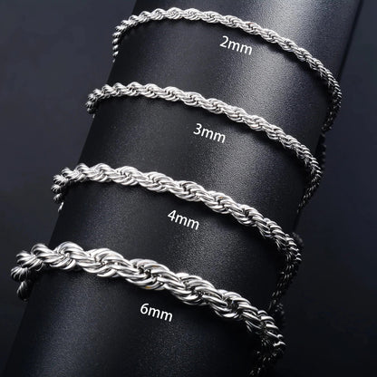 Stainless Steel Rope Chain Bracelet